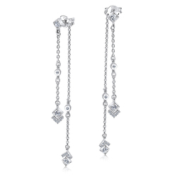 Gorgeous CZ with Drop Silver Earring STC-2160 